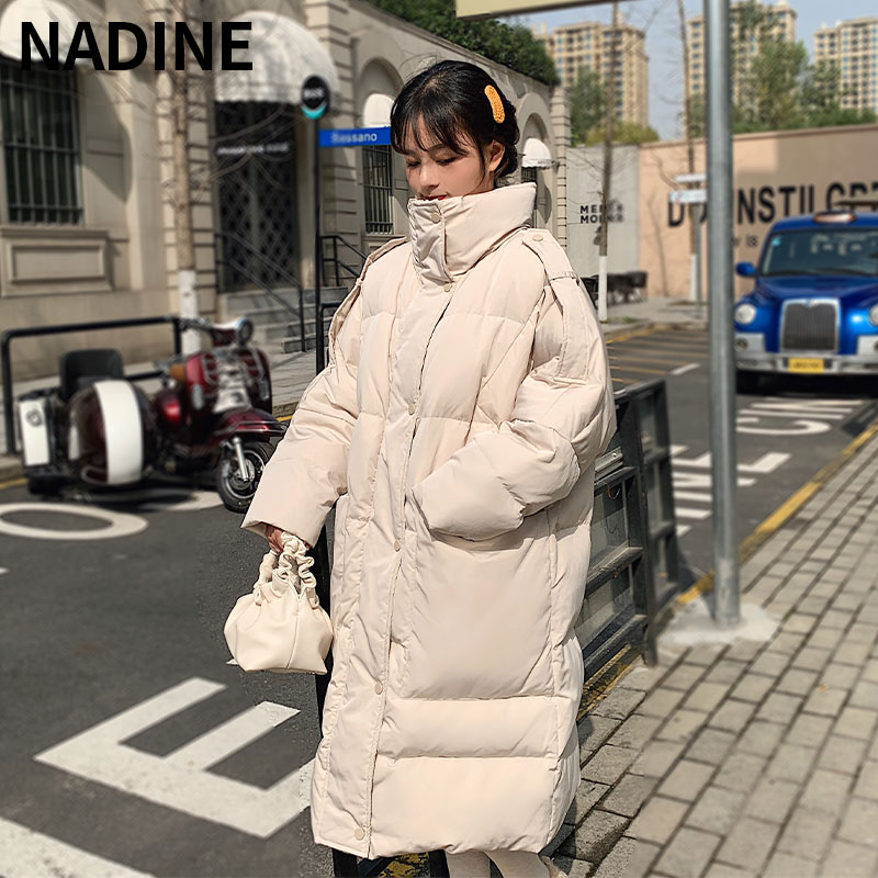 AJY114記憶布立領大口袋寬松羽絨服